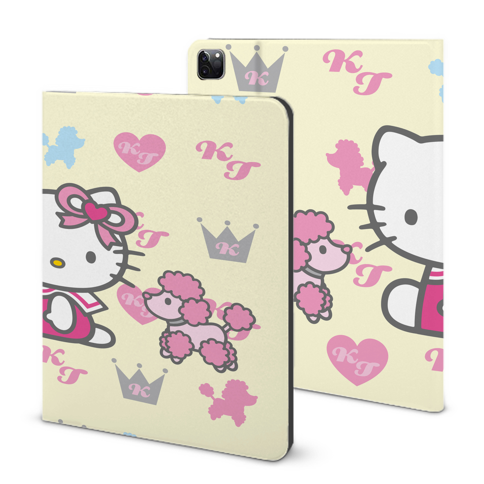 （画像用） Hello Kitty ハローキティ IPad ケース ブック型 PUレザー TPU 耐衝撃 軽量 薄型 ペン収納なし 全面保護 IPad 各モデル対応